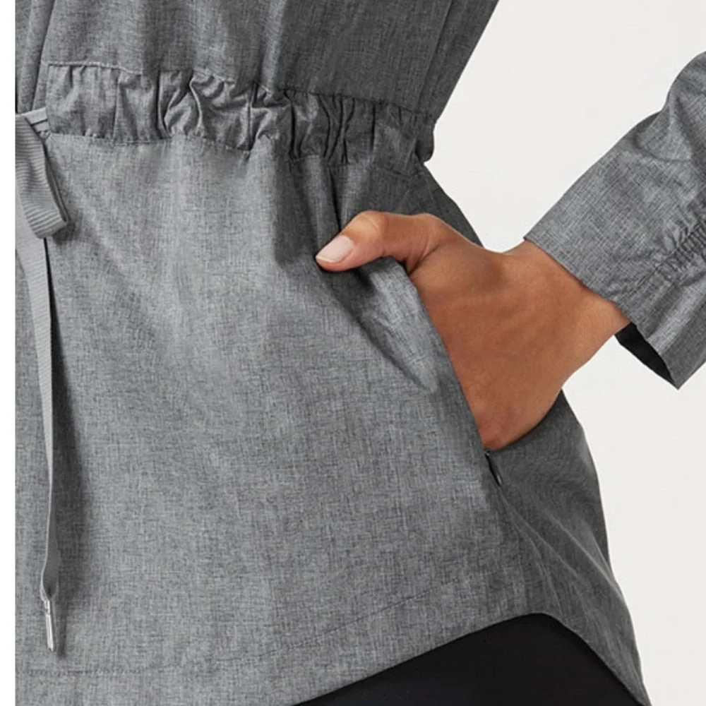 Fabletics Danielle Water Resistant Athletic Jacket Grey‎ & Pink Women's Medium